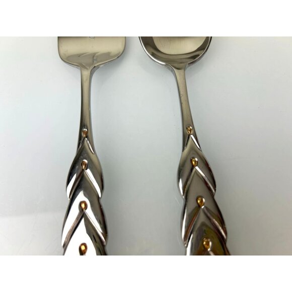 Pier 1 Imports Stainless Steel 18/8 Korea Serving Spoon & Fork Large - Picture 3 of 14